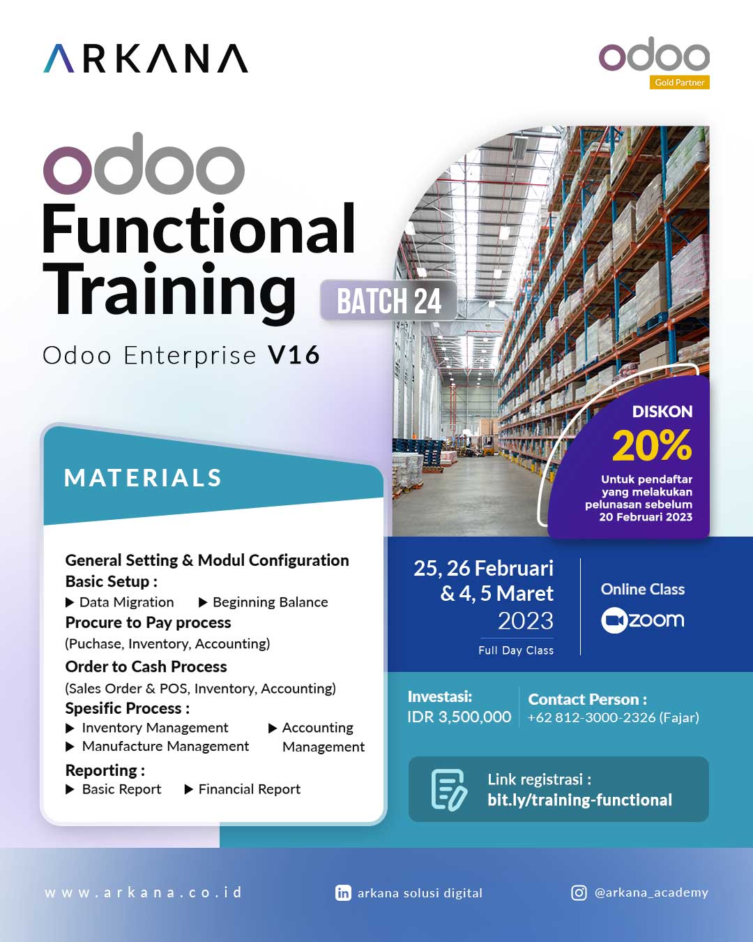 Odoo functional training online | odoo indonesia